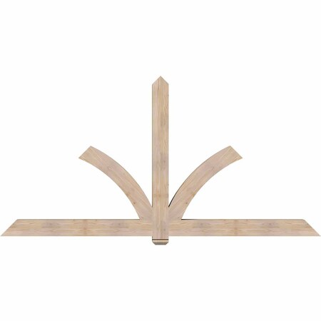 Ekena Millwork Redmond Smooth Timber Gable Bracket, Douglas Fir, 108"W x 54"H x 5 1/2"D x 5 1/2"F, 12/12 Pitch GBW108X54X0606RED00SDF